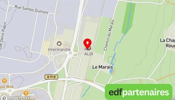 carte de ALDI Supermarché discount, Épicerie à Châtellerault