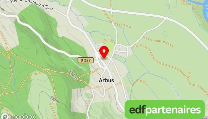 carte de Arbus  à Arbus