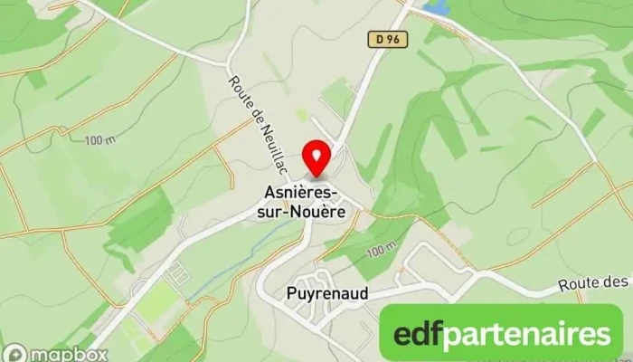 Asnieres Sur Nouere Carte - Asnières-sur-nouère