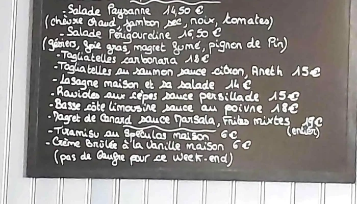 Au Petit Creux -  Menu - Allassac