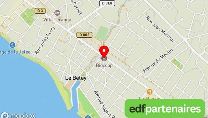 carte de Biocoop Andernos Magasin d'alimentation bio à Andernos-les-Bains