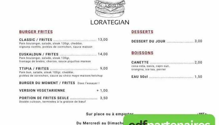 Cafe Larre Menu - Briscous