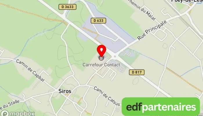 carte de Carrefour Contact Supermarché, Boulangerie, Distributeur de boissons, Magasin de cosmétiques, Produits laitiers, Restauration rapide, Marché de produits frais, Épicerie, Fournisseur d'équipements de nettoyage et d'entretien, Magasin d'alimentation bio à Poey-de-Lescar