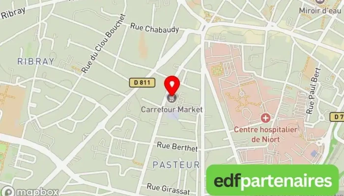 carte de Carrefour Market Supermarché à Niort