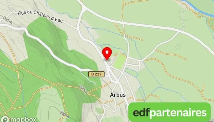 carte de Centre d'incendie et de secours d'Arbus Caserne de pompiers à Arbus