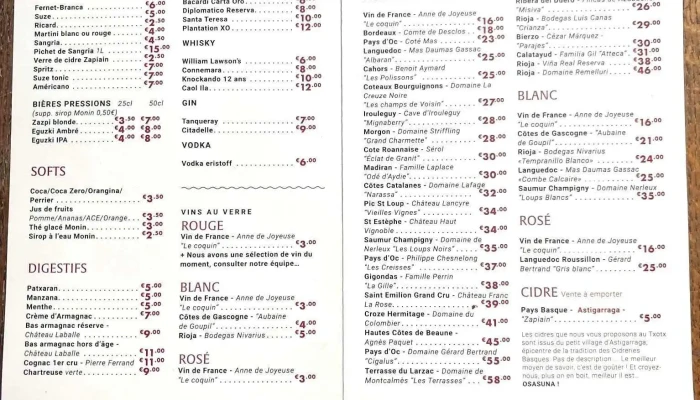 Cidrerie Du Fronton -  Menu - Arbonne