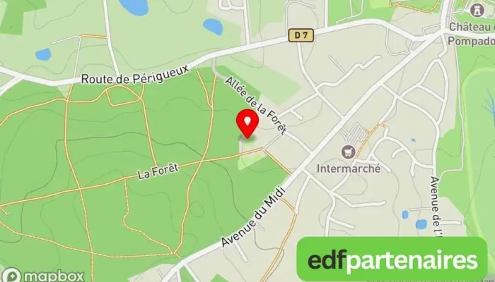 carte de Court de tennis Terrain de sport à Arnac-Pompadour