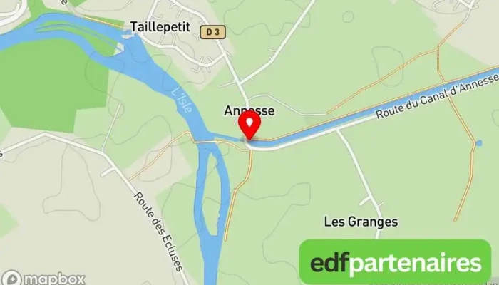 carte de Écluse numéro 32 d’Annesse ou de Gravelle Attraction touristique à Annesse-et-Beaulieu