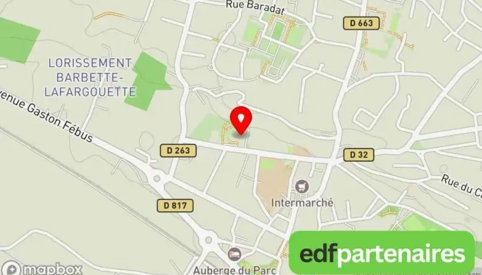 carte de EHPAD Les Jardins d'Iroise d'Artix Maison de retraite, Livraison de repas à domicile, Résidence pour personnes âgées à Artix