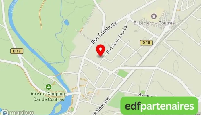 carte de Everblue - Leal'o Société de construction de piscine, Service de réparation de piscines, Magasin de matériel pour piscines à Coutras