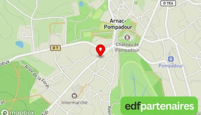 carte de FNAIM Corrèze Agence immobilière à Arnac-Pompadour