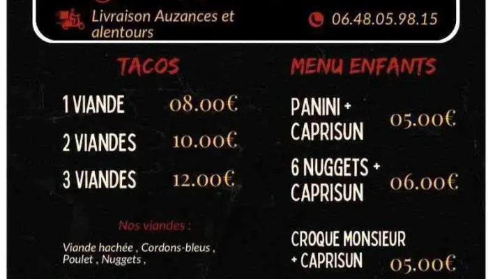 Frenchtacos23 -  Menu - Auzances