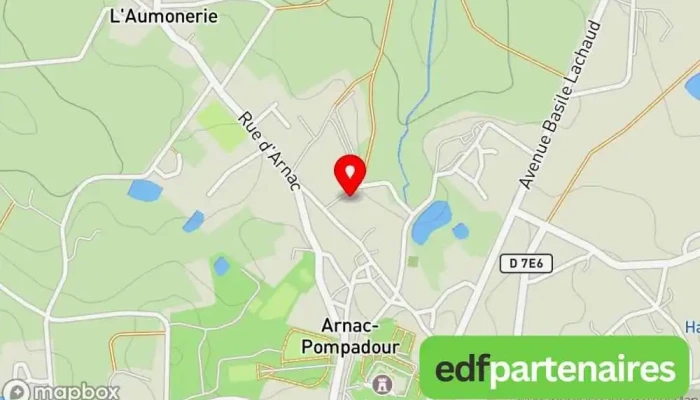 carte de Gymnase d'Arnac-Pompadour Terrain de jeu en intérieur à Arnac-Pompadour