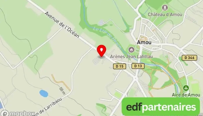 carte de Intermarché Contact - Amou - Amospra SAS Station-service à Amou