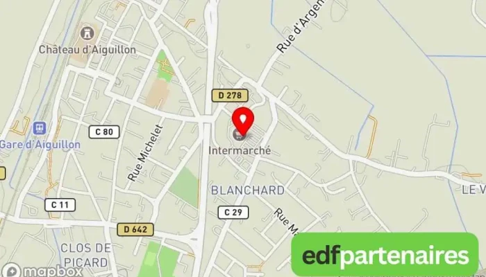 carte de Intermarché SUPER Aiguillon Supermarché, Boulangerie, Boucherie-charcuterie, Produits laitiers, Poissonnerie, Marché de produits frais, Magasin de produits surgelés, Épicerie, Magasin de vins et spiritueux, Magasin d'alimentation bio à Aiguillon