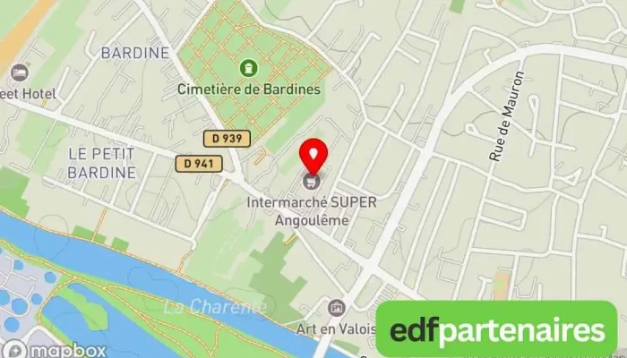 carte de Intermarché SUPER Angoulême Supermarché, Boulangerie, Boucherie-charcuterie, Produits laitiers, Poissonnerie, Marché de produits frais, Magasin de produits surgelés, Épicerie, Magasin de vins et spiritueux, Magasin d'alimentation bio à Saint-Yrieix-sur-Charente