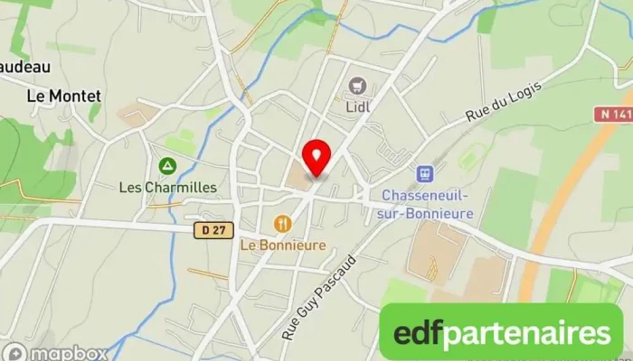 Intermarche Sur Chasseneuil Sur Bonnieure -  Carte - Chasseneuil-sur-bonnieure