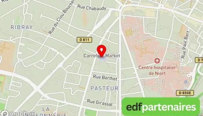 carte de Kikbox Niort Garde-meubles en libre-service, Centre d'affaires, Agence de location de grands bureaux, Services de déménagement et de stockage, Déménageur, Magasin d'articles de déménagement, Agence de location de bureaux, Parking à Niort