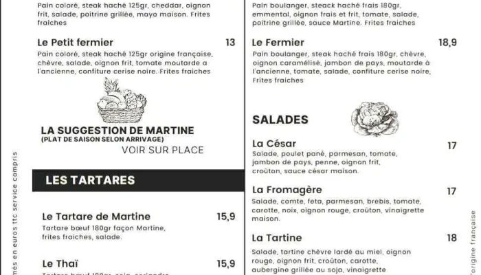 Le Comptoir De Martine -  Menu - Audenge