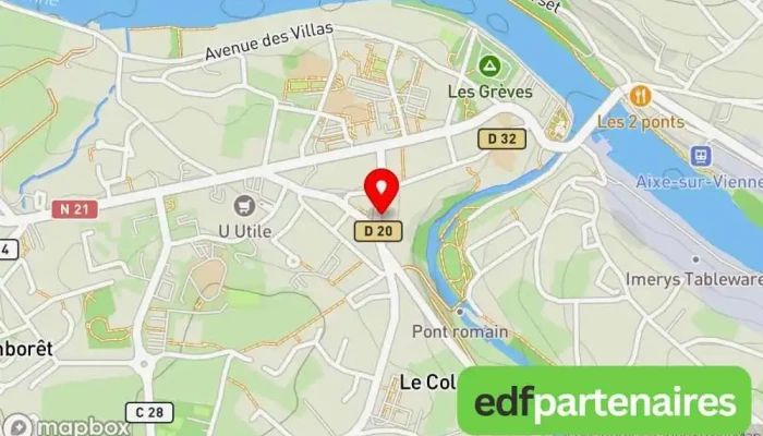 carte de Le Fil Aixois Atelier de couture à Aixe-sur-Vienne