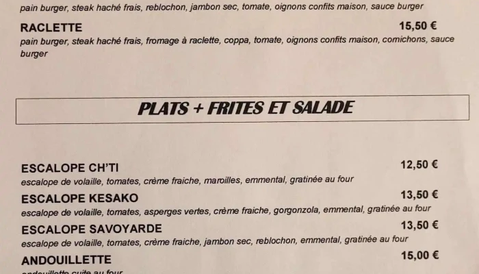 Le Kesako 16 Aigre Menu - Aigre