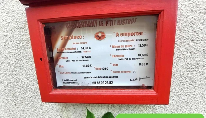 Le Petit Bistrot -  Menu - Aixe-sur-vienne