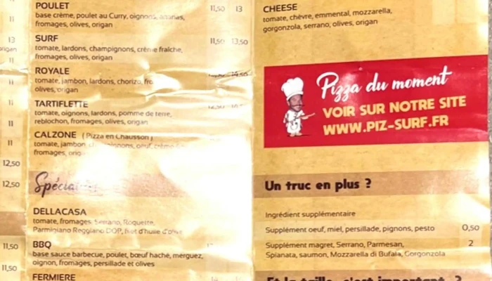 Le Piz -  Surf Pizzas A Emporter - Arès