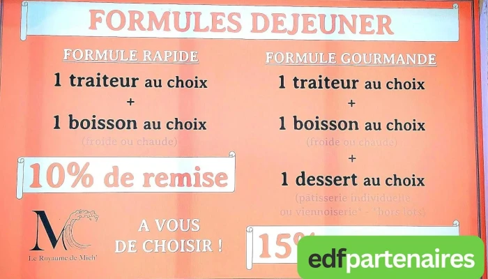 Le Royaume De Mich Menu - Audenge