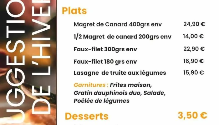 Le Victor Hugo Chez Gwen -  Menu - Chasseneuil-sur-bonnieure