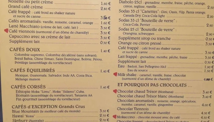 Les Infuseuses -  Menu - Saintes