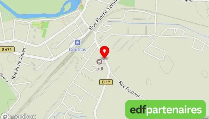 carte de Lidl Supermarché à Coutras