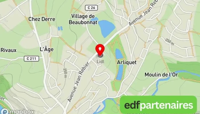 carte de Lidl Supermarché à Aixe-sur-Vienne