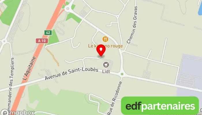 carte de Lidl Supermarché à Ambarès-et-Lagrave