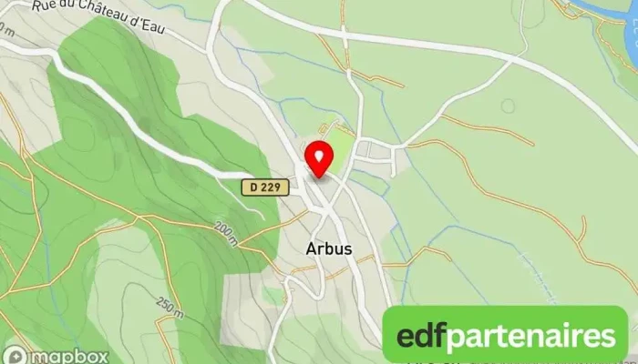 carte de Mairie d'Arbus Hôtel de ville à Arbus