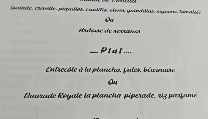 Moments Gourmands -  Menu - Ascain