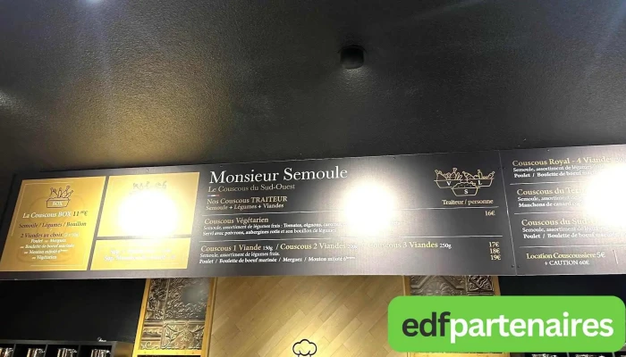 Monsieur Semoule -    Artigues Pres Bordeaux Menu - Artigues-près-bordeaux