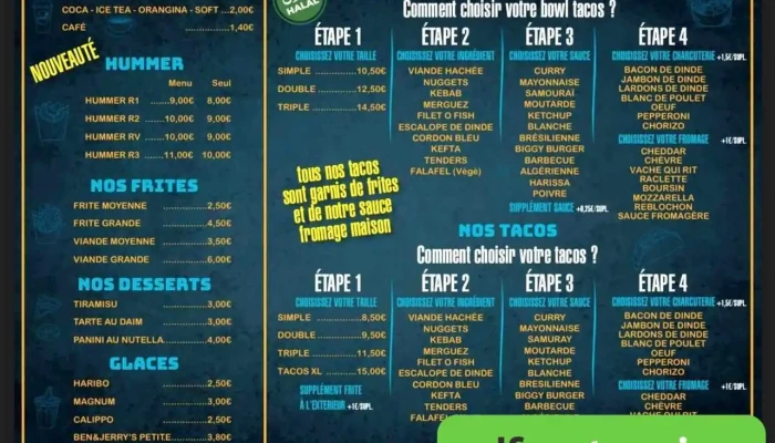 Ouss Tacos Poulet Crousty -  Menu - Audenge