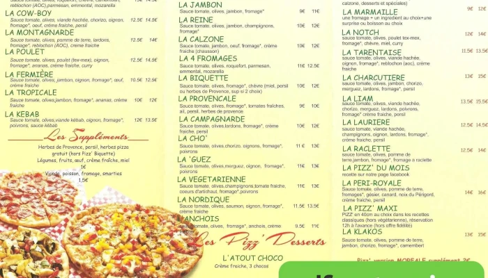Pizzantonne Menu - Antonne-et-trigonant
