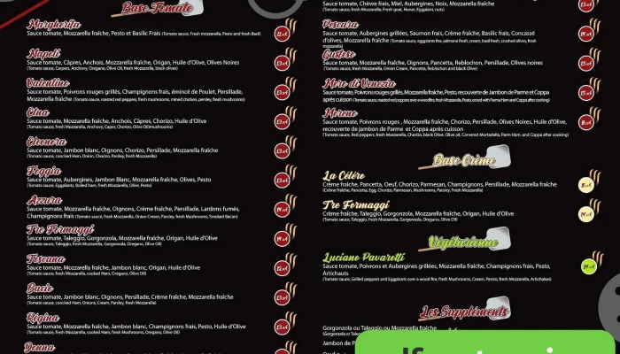 Pizzeria Celero -  Menu - Andilly