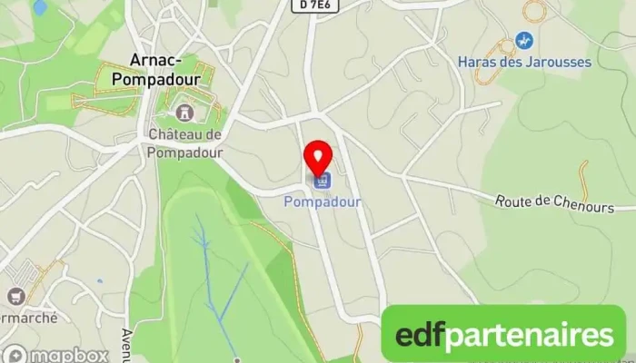 carte de Pompadour Gare à Arnac-Pompadour