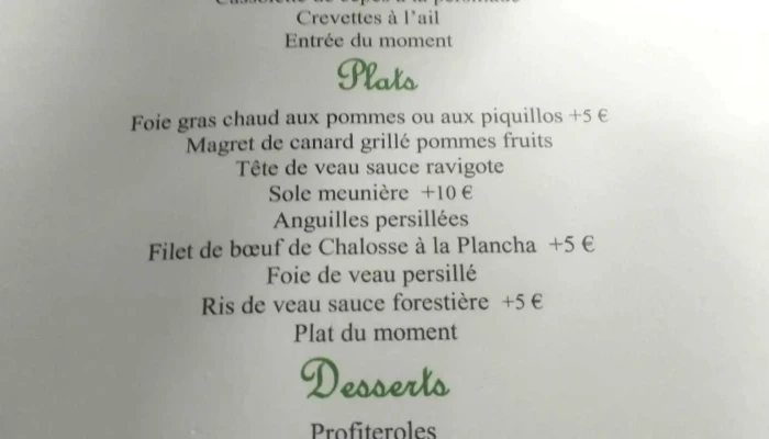 Restaurant Chez Darracq -  Menu - Amou