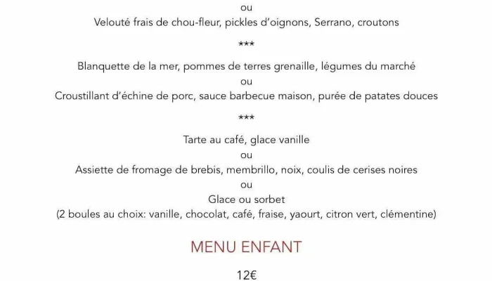 Restaurant Des Chasseurs -  Menu - Ascain