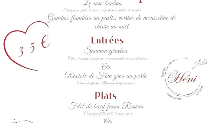 Restaurant Heni Menu - Auzances