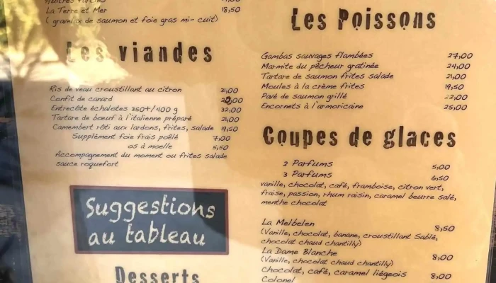 Restaurant Lolivier Menu - Arès