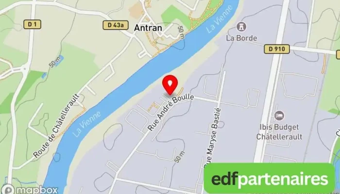 carte de SARL LE PETIT Électricien, Magasin de systèmes de climatisation, Borne de recharge de véhicules électriques, Entreprise d'énergie solaire à Châtellerault