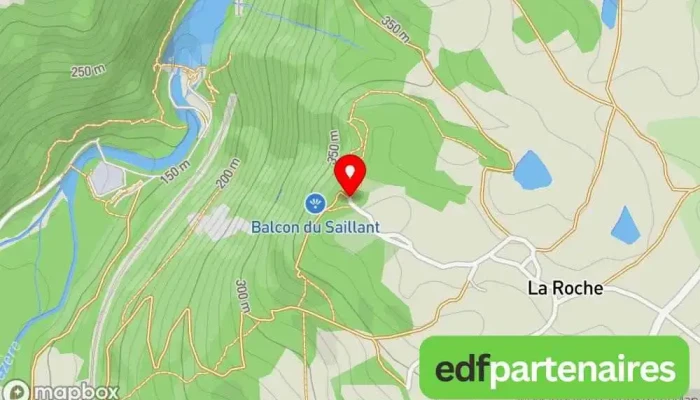 carte de Site de la roche Attraction touristique à Allassac