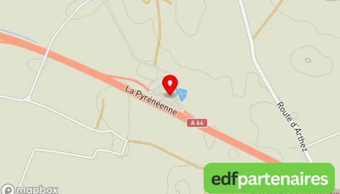 carte de Station ENI - A64 NORD - PK81.5 - Aire de Lacq Audéjos Nord Station-service, Restauration rapide à Lacq