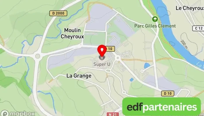 carte de Super U et Drive Supermarché, Librairie, Agence de location de voitures à Aixe-sur-Vienne