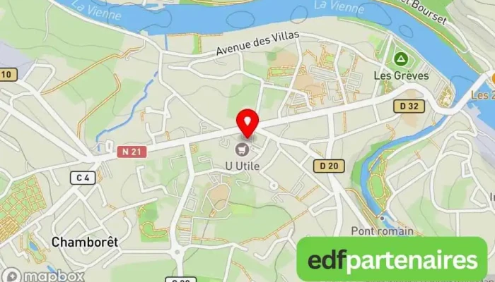 carte de Système U - U express - Aixe-sur-Vienne Supermarché à Aixe-sur-Vienne