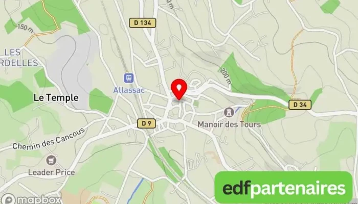 carte de Tour César Attraction touristique à Allassac